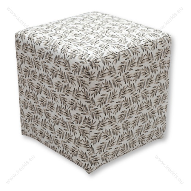 Σκαμπό κύβος μπεζ ελιά