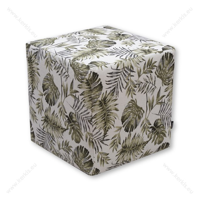 Σκαμπό κύβος floral πράσινο  Σκαμπό κύβος floral πράσινο