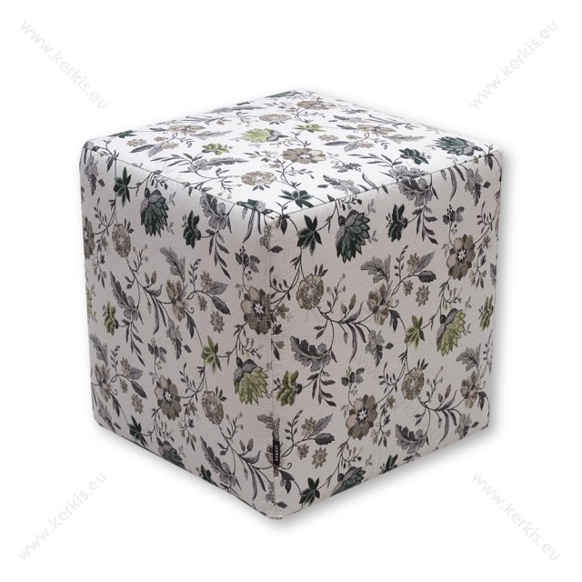 Σκαμπό κύβος floral σε γκρι αποχρώσεις Σκαμπό κύβος floral σε γκρι αποχρώσεις