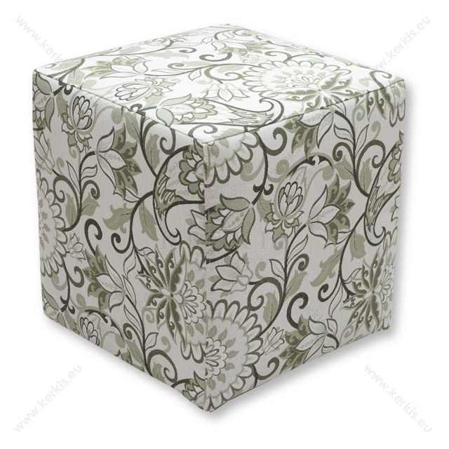 Σκαμπό κύβος floral πράσινο