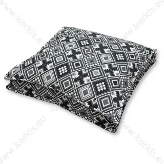 Μαξιλάρα δαπέδου "Κλειώ" boho ασπρόμαυρα σχήματα
