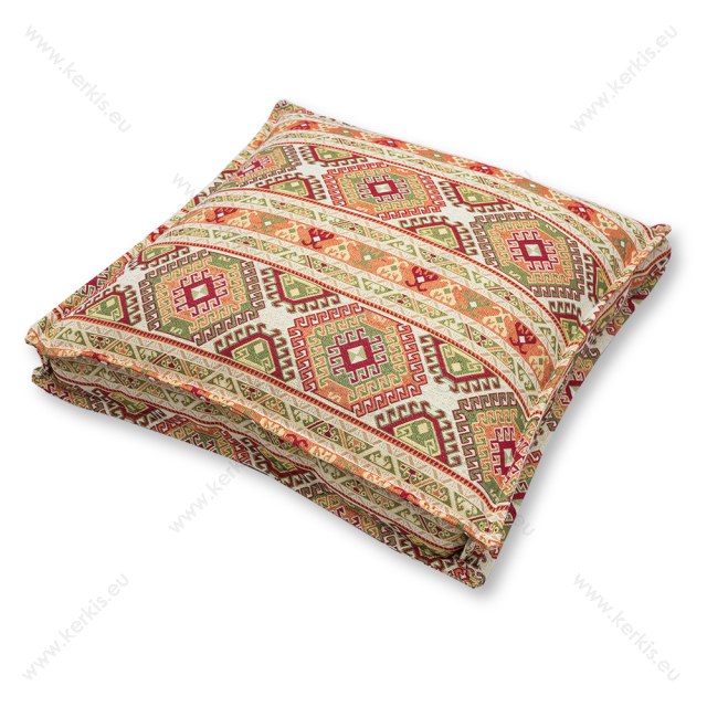 Μαξιλάρα δαπέδου "Κλειώ" boho ρόμβοι σε μπεζ φόντο