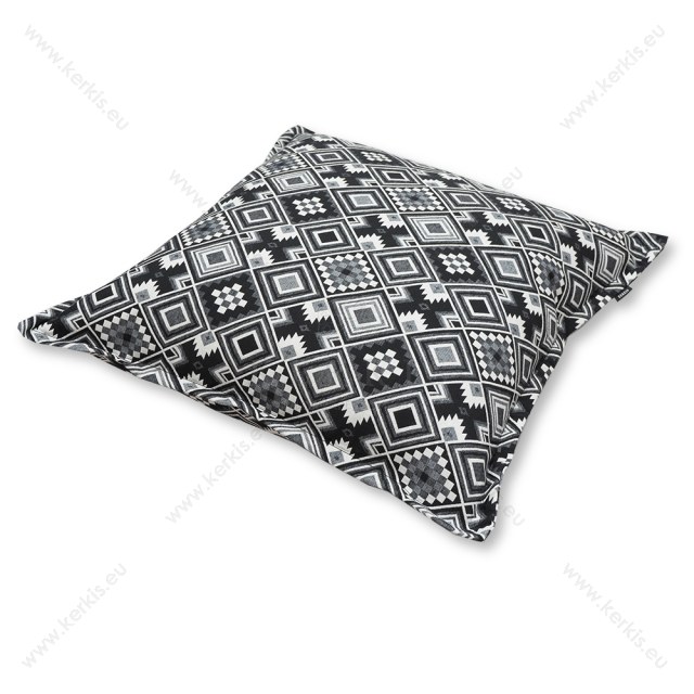 Μαξιλάρα δαπέδου "Λυδία" boho ασπρόμαυρα σχήματα. 70x70εκ. Μαξιλάρα δαπέδου "Λυδία" boho ασπρόμαυρα σχήματα. 70x70εκ.