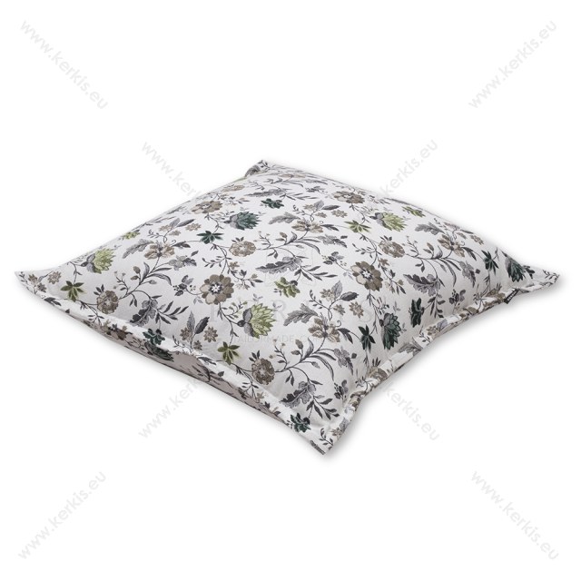 Μαξιλάρα δαπέδου "Λυδία" Λουλούδια σε γκρι Μαξιλάρα δαπέδου "Λυδία" Λουλούδια σε γκρι