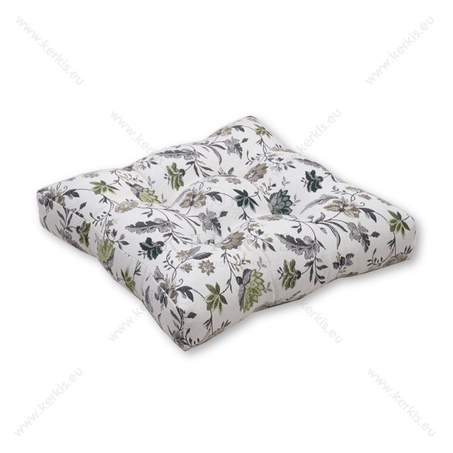 Μαξιλάρι δαπέδου με διακοσμητικά κουμπιά Λουλούδια σε γκρι