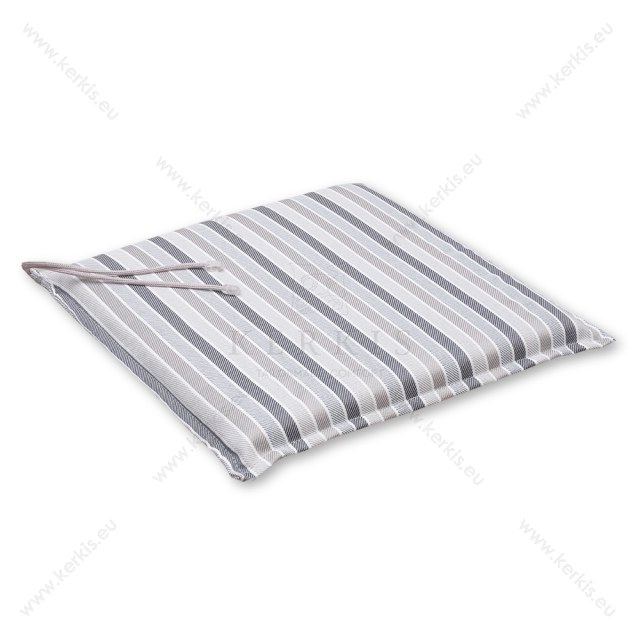 Μαξιλάρι καρέκλας με ύφασμα για εξωτερικούς χώρους σε γκρι χρωματισμούς.