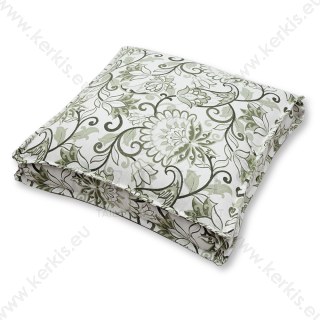 Μαξιλάρα δαπέδου floral πράσινη με διακοσμητική ραφή  Μαξιλάρα δαπέδου floral πράσινη με διακοσμητική ραφή