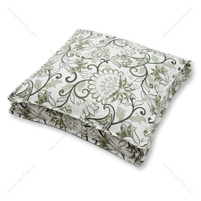 Μαξιλάρα δαπέδου floral πράσινη με διακοσμητική ραφή  Μαξιλάρα δαπέδου floral πράσινη με διακοσμητική ραφή