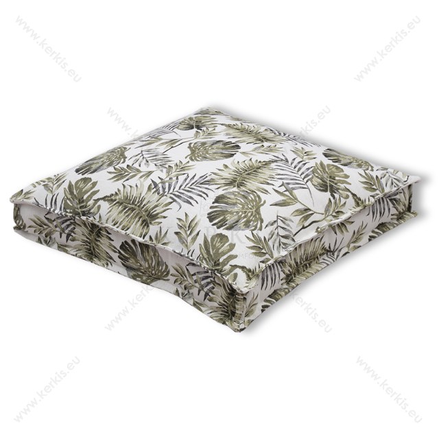 Μαξιλάρα δαπέδου ΚΛΕΙΩ για εσωτερικούς χώρους με σχέδια με φύλλα σε πράσινο χρώμα.