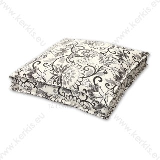 Μαξιλάρα δαπέδου floral γκρι με διακοσμητική ραφή Μαξιλάρα δαπέδου floral γκρι με διακοσμητική ραφή