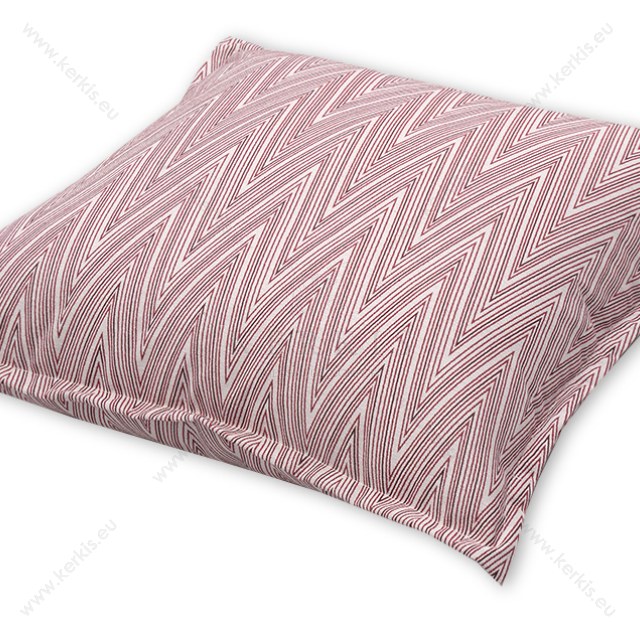 Μαξιλάρα δαπέδου για χρήση σε εσωτερικό χώρο, με ύφασμα της σειράς LUK5 σε κόκκινο χρώμα και σχέδιο λεπτές γραμμές ζικ ζακ.