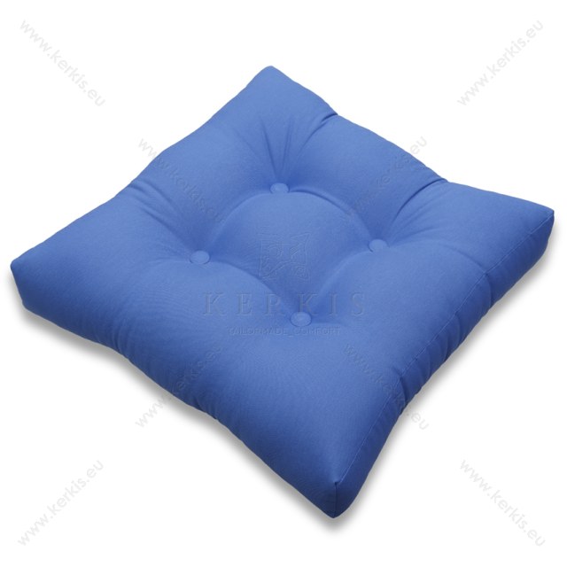 Μαξιλάρα δαπέδου μπλε με διακοσμητικά κουμπιά