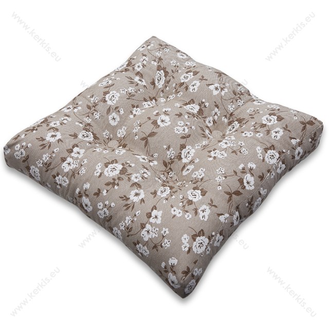 Μαξιλάρα δαπέδου φλοράλ με διακοσμητικά κουμπιά