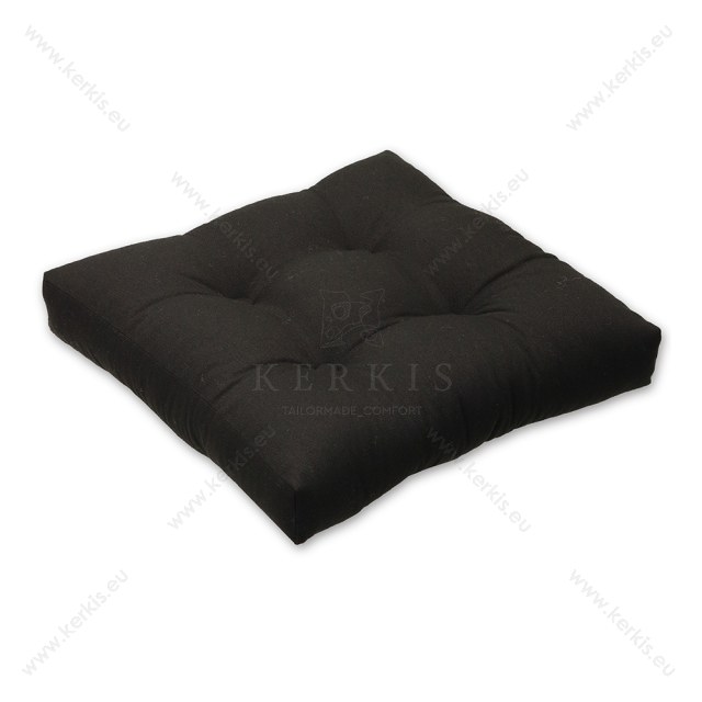 Μαξιλάρι δαπέδου Μαύρο με διακοσμητικά κουμπιά