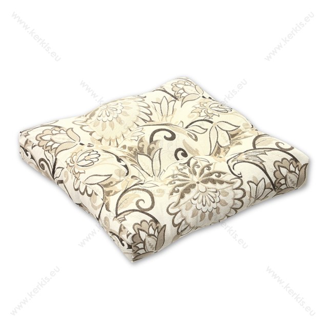 Μαξιλάρι δαπέδου με διακοσμητικά κουμπιά Floral Μπεζ