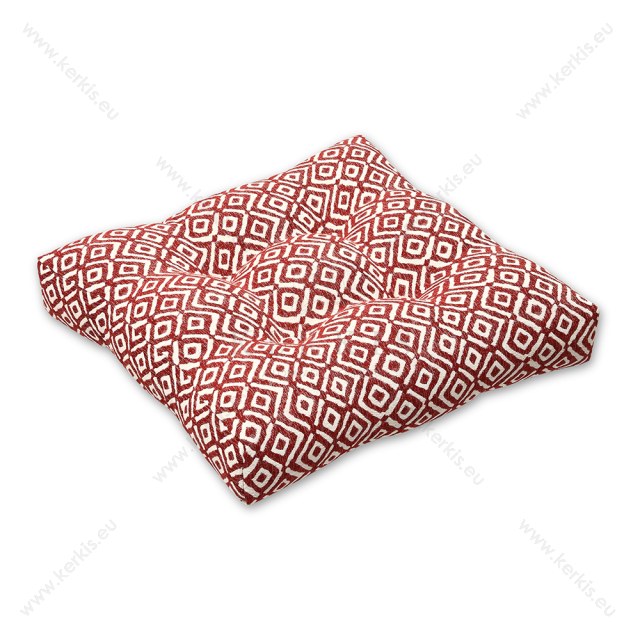 Μαξιλάρι δαπέδου Κόκκινο ρόμβος με διακοσμητικά κουμπιά. 45x45x10 