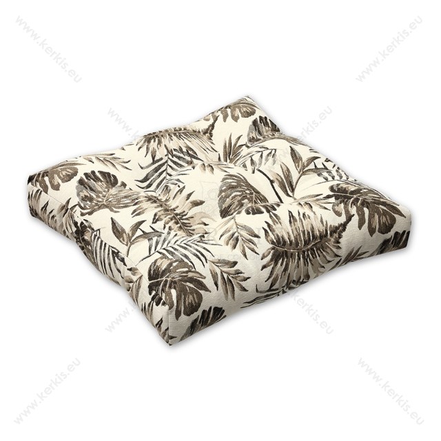 Μαξιλάρι δαπέδου με διακοσμητικά κουμπιά Μπεζ Floral