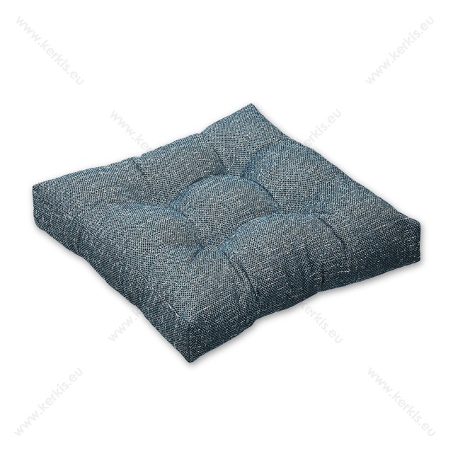 Μαξιλάρια δαπέδου μπλε ψάθα με διακοσμητικά κουμπιά. 45x45x10 