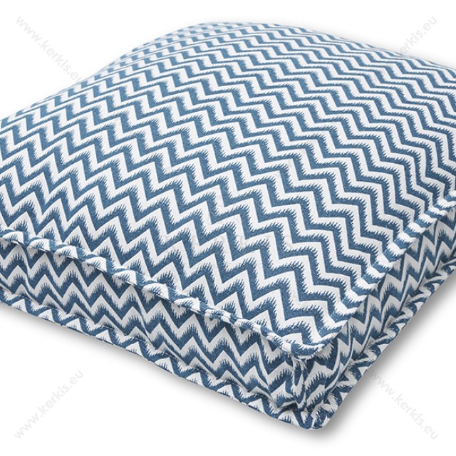 Μαξιλάρα δαπέδου ΚΛΕΙΩ σε μπλε χρώμα και σχέδια ζικ ζακ.
