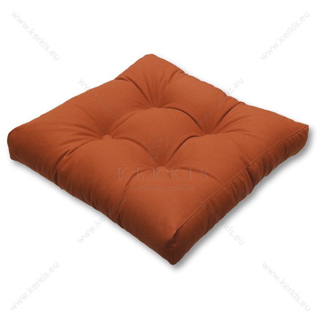 Μαξιλάρα δαπέδου με διακοσμητικά κουμπιά, Πάρος- κεραμιδί