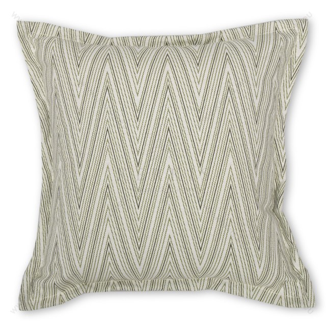 Διακοσμητικό μαξιλάρι σε πράσινο χρώμα και σχέδιο λεπτές γραμμές ζικ ζακ.