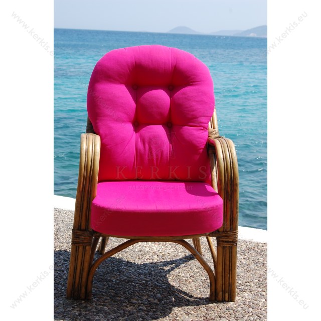 Μαξιλάρι για καρέκλες μπαμπού διαιρούμενο με αφαιρούμενο κάλυμμα