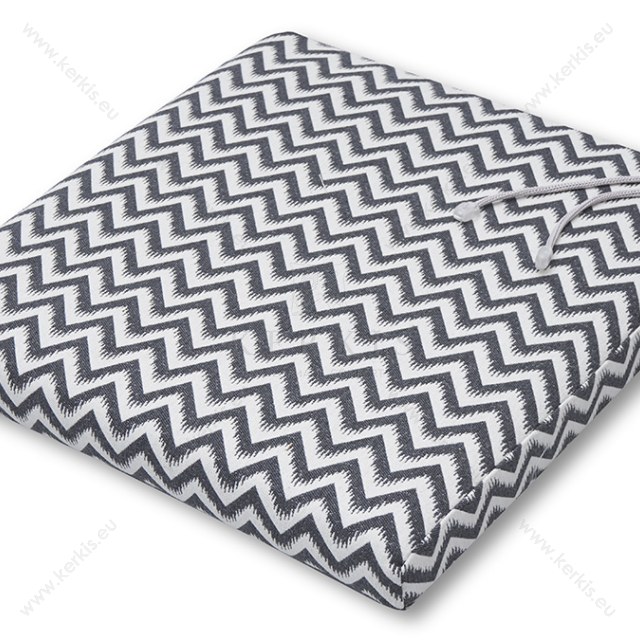 Μαξιλάρι καρέκλας εσωτερικών χώρων σε γκρι χρώμα και σχέδια ζικ ζακ.