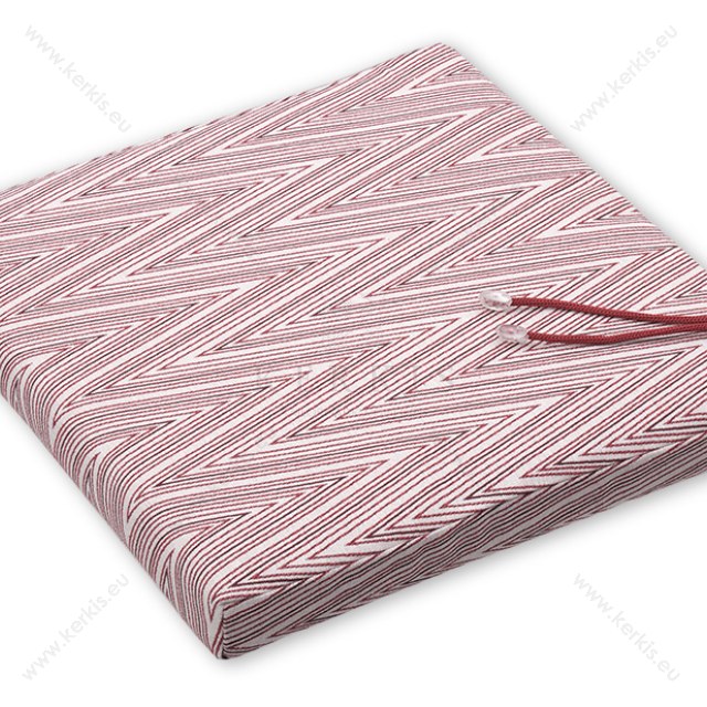 Μαξιλάρι καρέκλας για εσωτερικό χώρο με κόκκινες λεπτές γραμμές ζικ ζακ.