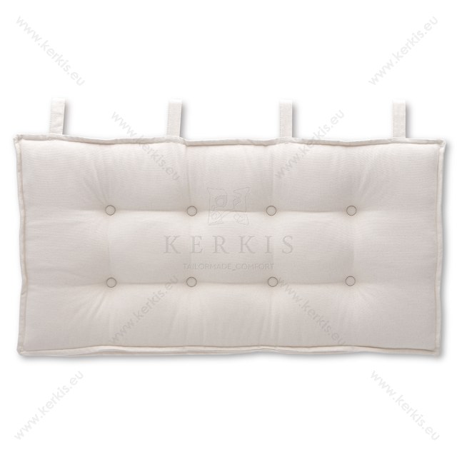 Κεφαλάρι κρεβατιού με κουμπιά. Κατασκευάζεται κατά παραγγελία στο χρώμα και σχέδιο που θα επιλέξετε από τη συλλογή υφασμάτων μας.