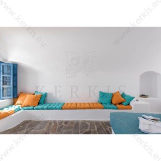 Μαξιλάρα δαπέδου με διακοσμητικά κουμπιά, Πάρος- κεραμιδί