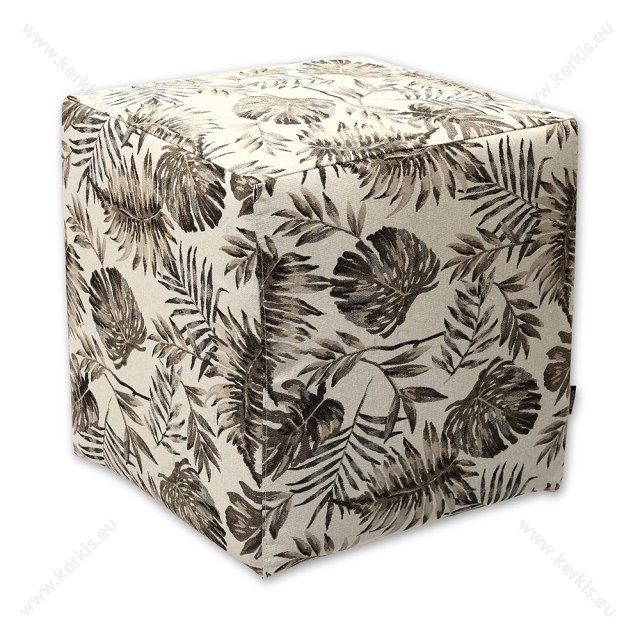 Σκαμπό κύβος μπεζ floral Σκαμπό κύβος μπεζ floral