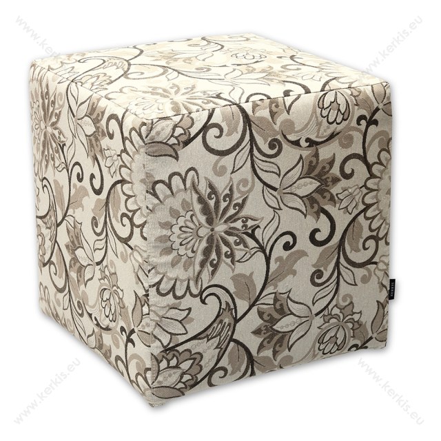Σκαμπό κύβος floral μπεζ Σκαμπό κύβος floral μπεζ