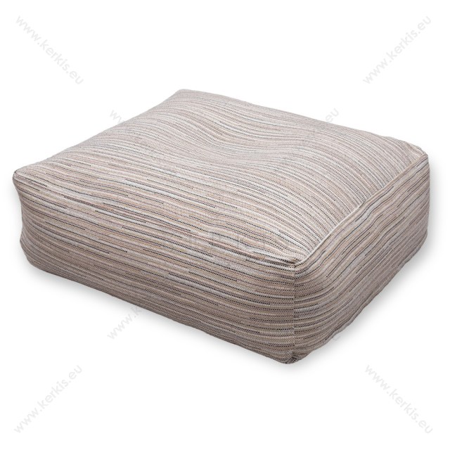Πουφ - Μαξιλάρα Φαίδρα,  με ύφασμα τύπου κουρελού outdoor