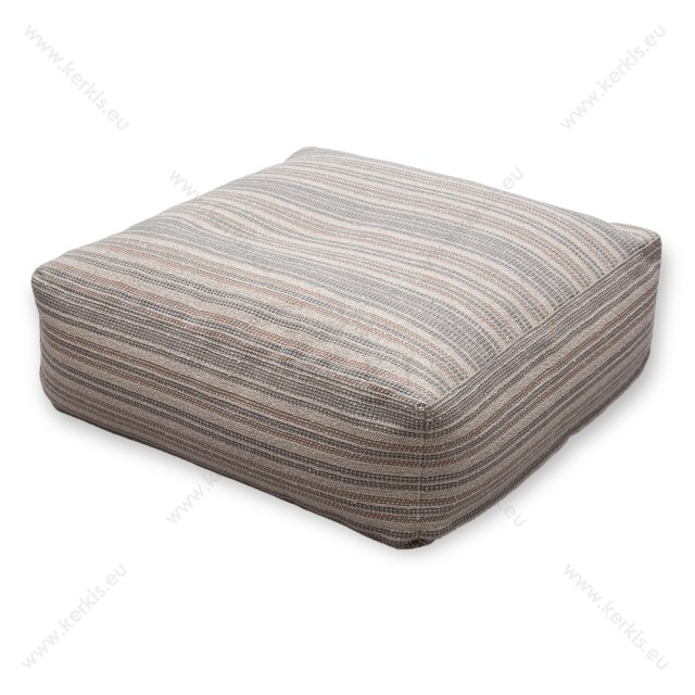 Πουφ - Μαξιλάρα Φαίδρα,  με ύφασμα τύπου κουρελού outdoor σε χρώμα καφέ