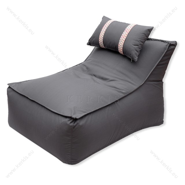 Πουφ "Άτλας plus" με προσκέφαλο ίδιου χρώματος από την Kerkis Tailormade Comfort σε γκρι ανθρακί χρώμα, κατάλληλο για κάθε εξωτερικό χώρο!