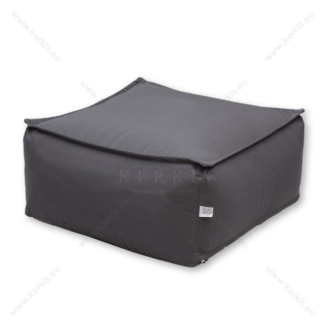 Πουφ "Άτλας" Κύβος σε διάσταση 70Χ70εκ. σε χρώμα ανθρακί, με ύφασμα κατάλληλο για εξωτερικό και εσωτερικό χώρο.