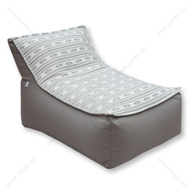 Πουφ "Άτλας" με γκρι ύφασμα και ξεχωριστό σχέδιο, κατασκευασμένο από την Kerkis Tailormade Comfort για κάθε εξωτερικό ή εσωτερικό χώρο