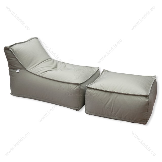 Πουφ "Άτλας" σε χρώμα πράσινο olive, κατασκευασμένο με ύφασμα εξαιρετικής αντοχής για κάθε εξωτερικό χώρο.