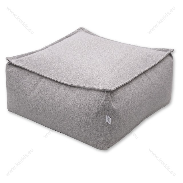 Πουφ κύβος "Άτλας" κατασκευασμένος με ύφασμα γκρι κατάλληλο για εσωτερικό χώρο, σε διάσταση 70x70εκ.