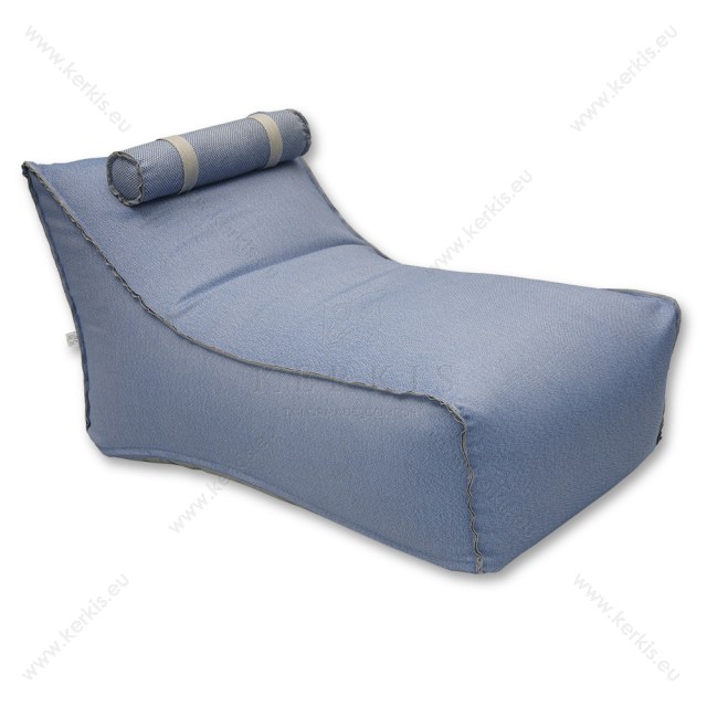 Πουφ Ήρα κατασκευασμένο από την Kerkis Tailormade Comfort, με προσκέφαλο στηριζόμενο με ιμάντες ώστε να μετακινείται ή ακόμη και να αφαιρείται. Η εμφανής διακοσμητική ραφή προσδίσει ξεχωριστό στυλ.