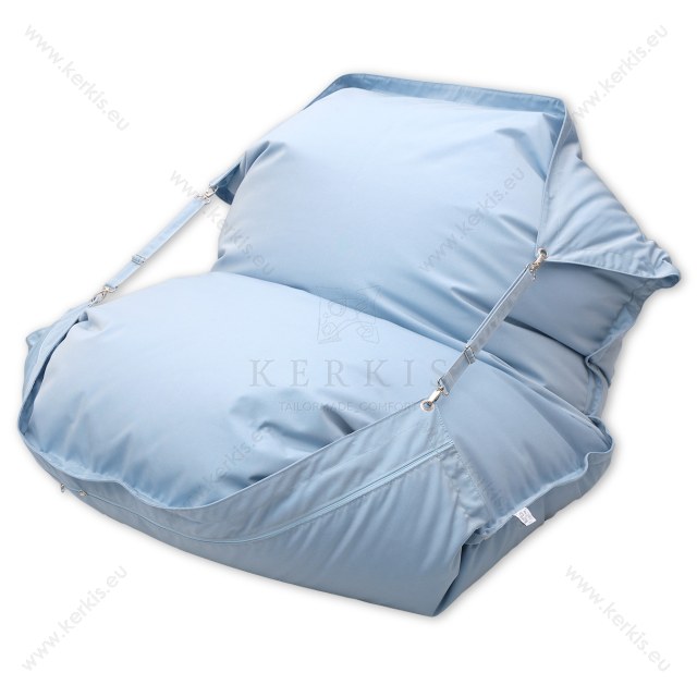 Πουφ Κρόνος με ύφασμα 100% solution dyed φωτεινό γαλάζιο χρώμα, με πολύ μεγάλη αντοχή στον ήλιο και την υγρασία Πουφ Κρόνος με ύφασμα 100% solution dyed φωτεινό γαλάζιο χρώμα, με πολύ μεγάλη αντοχή στον ήλιο και την υγρασία