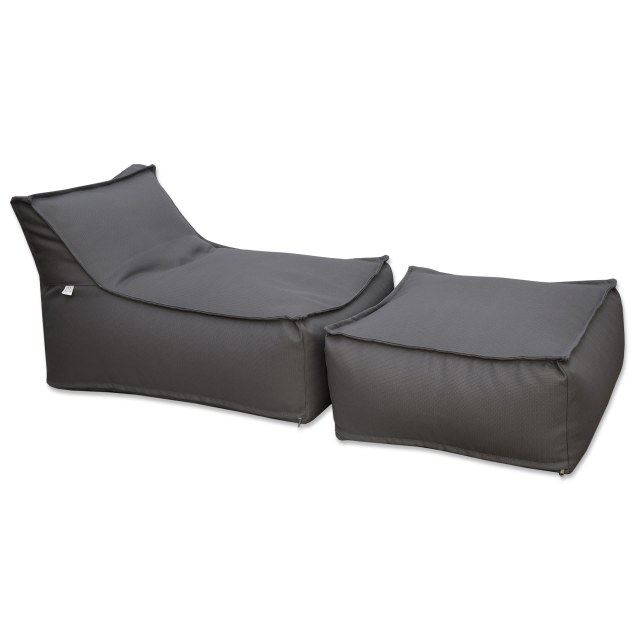 Πουφ "Άτλας" σετ πολυθρόνα και κύβος, με ύφασμα εξωτερικού χώρου, αδιάβροχο και ανεξίτηλο. Διαθέσιμο σε 4 χρώματα, κατάλληλο για παραλία, πισίνα, κήπο. Πωλούνται και μεμονωμένα.