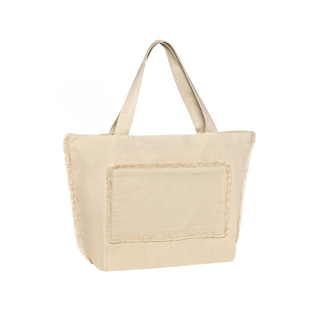 Breeze
Υφασμάτινη τσάντα παραλίας με ξέφτια περιμετρικά και εξωτερική τσέπη. Διαθέτει φερμουάρ για κλείσιμο στο κύριο μέρος και στην τσέπη. Με πλακέ βαμβακερά χερούλια.
100% βαμβάκι 320gr. Διαθέσιμο σε 5 χρώματα.
Διαστάσεις: 57*38+18εκ