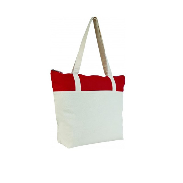 Nomad
Δίχρωμη τσάντα παραλίας με φερμουάρ και εσωτερική τσέπη 18*7,5εκ.
100% βαμβάκι 220gr. Διαθέσιμο σε 3 χρώματα.  Διαστάσεις: 51*38+15εκ.