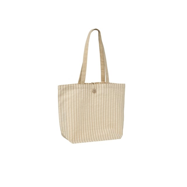 Haven
Υφασμάτινη ριγέ τσάντα με κουμπί και μακριά χερούλια.
90% βαμβάκι - 10% Πολυέστερ 180gr. Διαθέσιμο σε 5 χρώματα.
Διαστάσεις 47*35+15εκ.