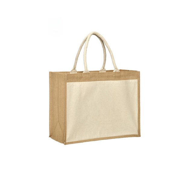 Luma
Μεγάλη τσάντα παραλίας από γιούτα και πιέτα. Με εξωτερική υφασμάτινη βαμβακερή τσέπη 150γρ. και κοντά στρογγυλά λευκά χερούλια.
100% γιούτα με εσωτερική πλαστικοποίηση + 100% βαμβάκι 150gr.
Διαστάσεις: 42*33+19εκ.