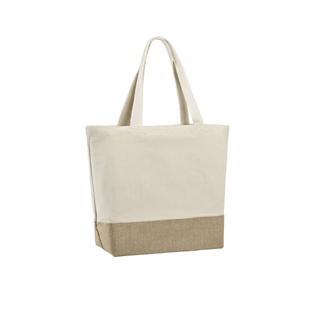 Porto
Τσάντα παραλίας βαμβακερή και φαρδύ πάτο από γιούτα με εσωτερική πλαστικοποίηση. Διαθέτει εσωτερική τσέπη και φερμουάρ.
100% βαμβάκι 220gr. + 100% γιούτα με πλαστικοποίηση.
Διαστάσεις: 51*37+16εκ.