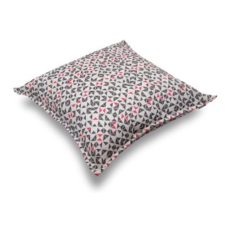 Μαξιλάρα δαπέδου φάκελος με γκρι - ροζ γεωμετρικά σχέδια