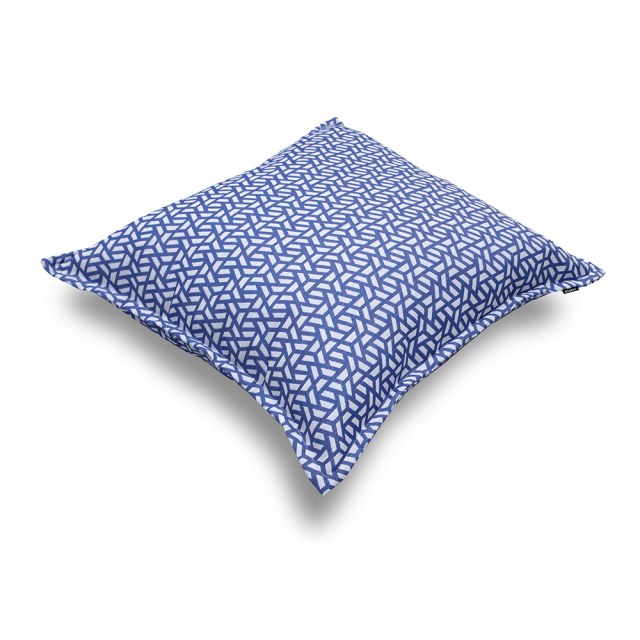 Μαξιλάρα δαπέδου με γεωμετρικά σχέδια σε μπλε αποχρώσεις