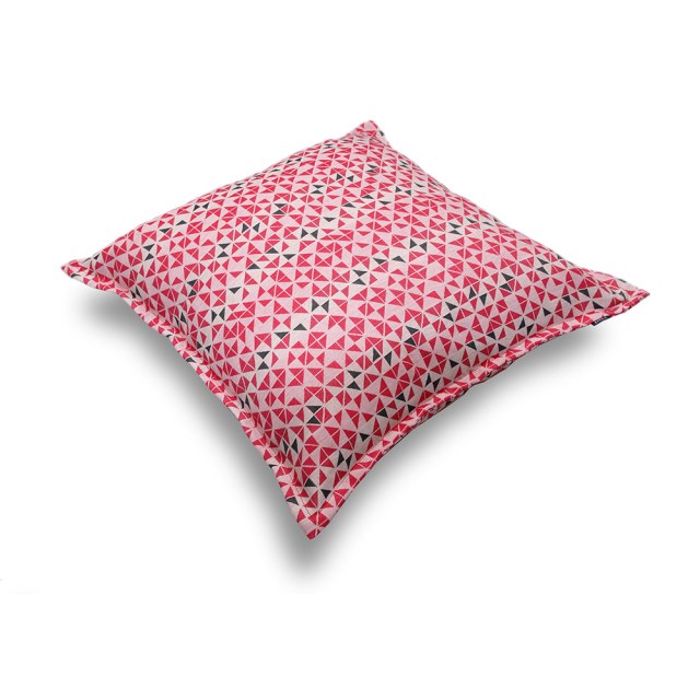 Μαξιλάρα δαπέδου φάκελος με ροζ γεωμετρικά σχέδια και γκρι λεπτομέρειες
